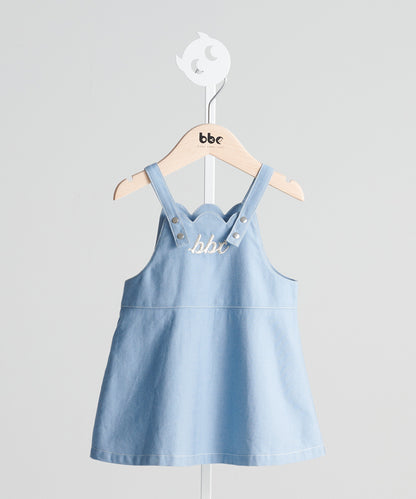 BBC elf embroidered denim suspender skirt