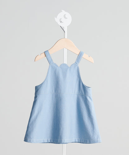 BBC elf embroidered denim suspender skirt