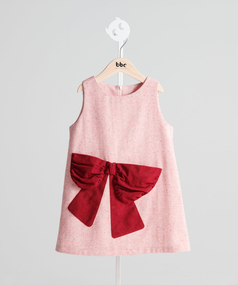 Luxury | Girls Pastel Dotted Dress | Bow