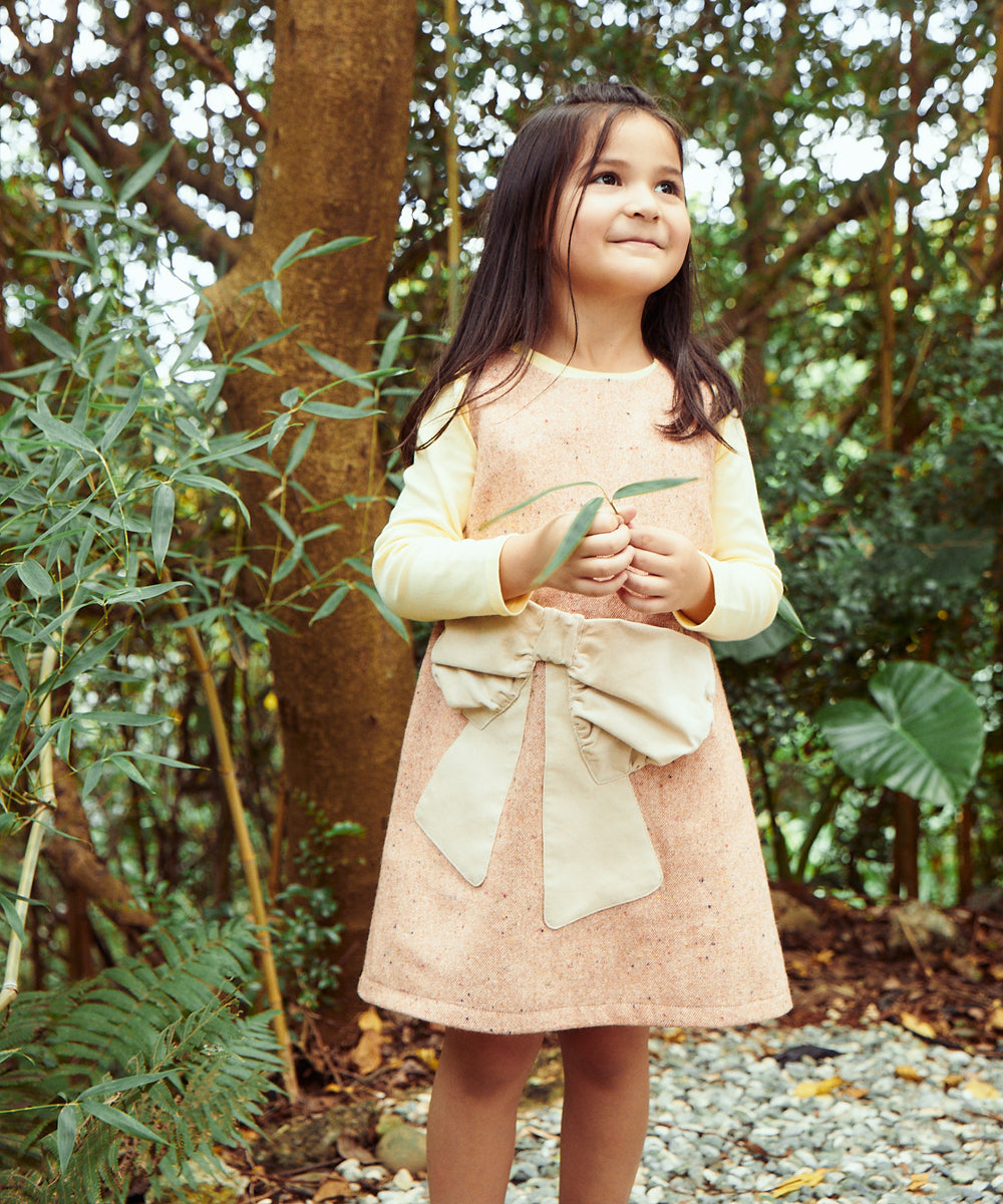 Luxury | Girls Pastel Dotted Dress | Bow