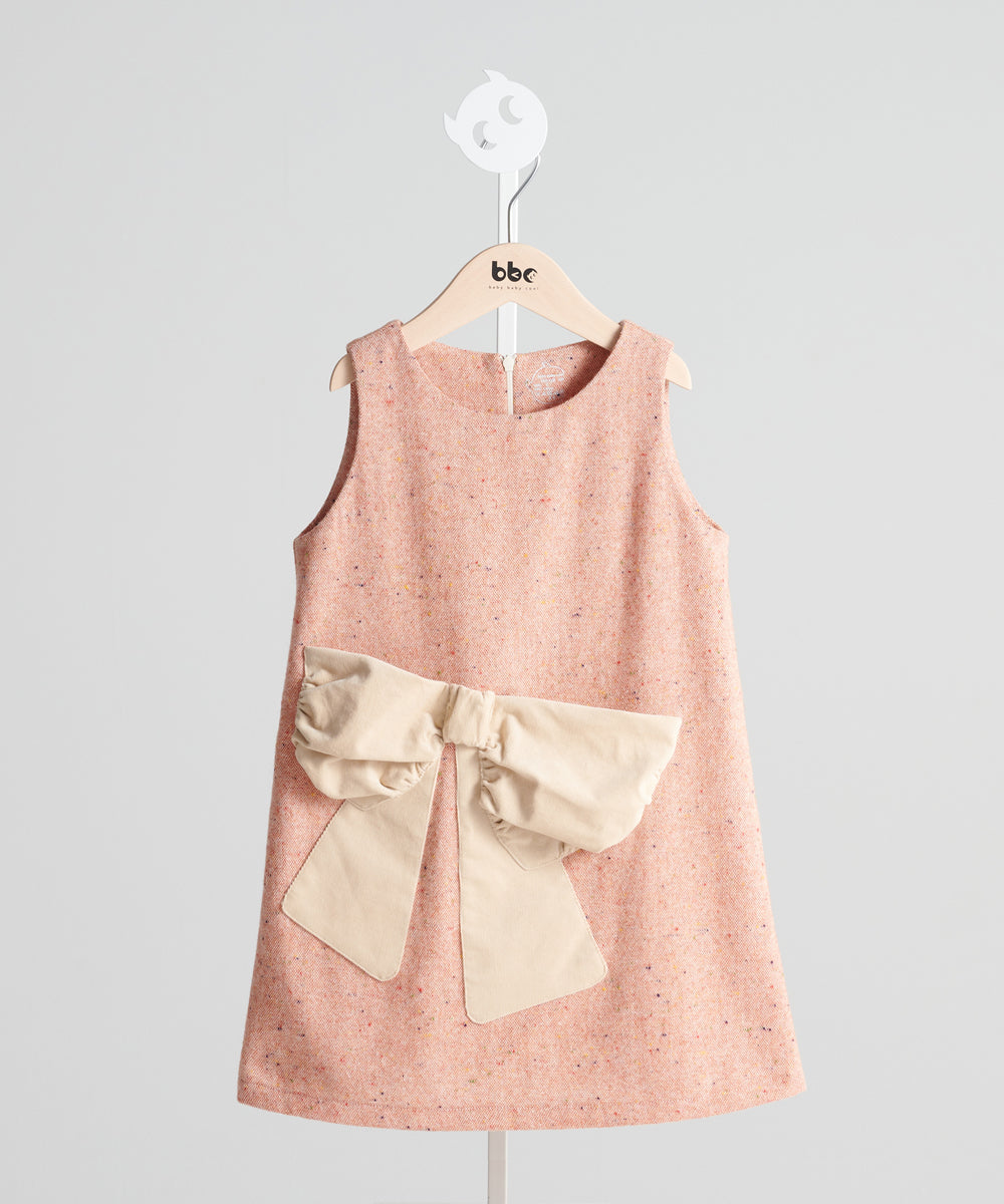 Luxury | Girls Pastel Dotted Dress | Bow