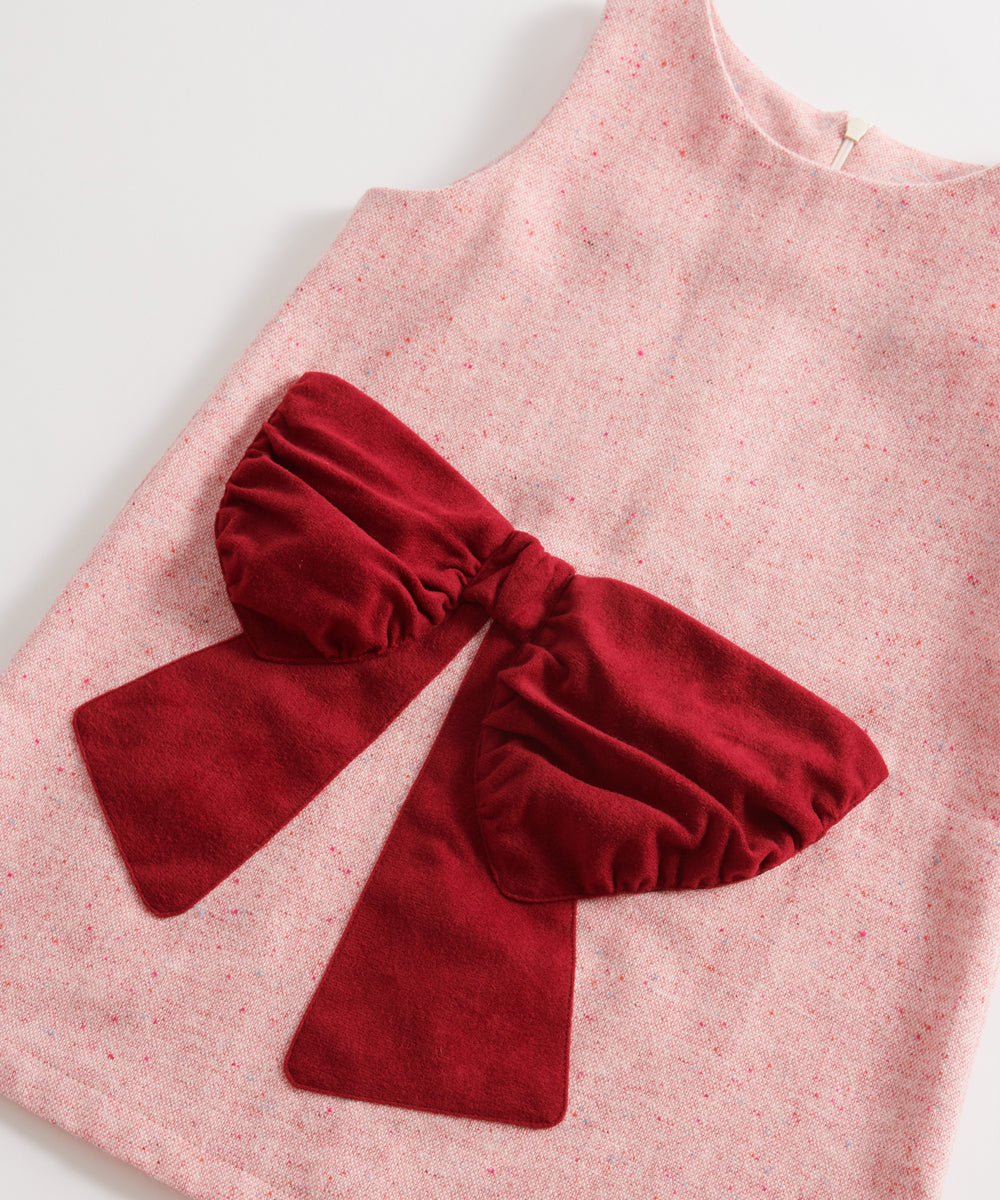Luxury | Girls Pastel Dotted Dress | Bow