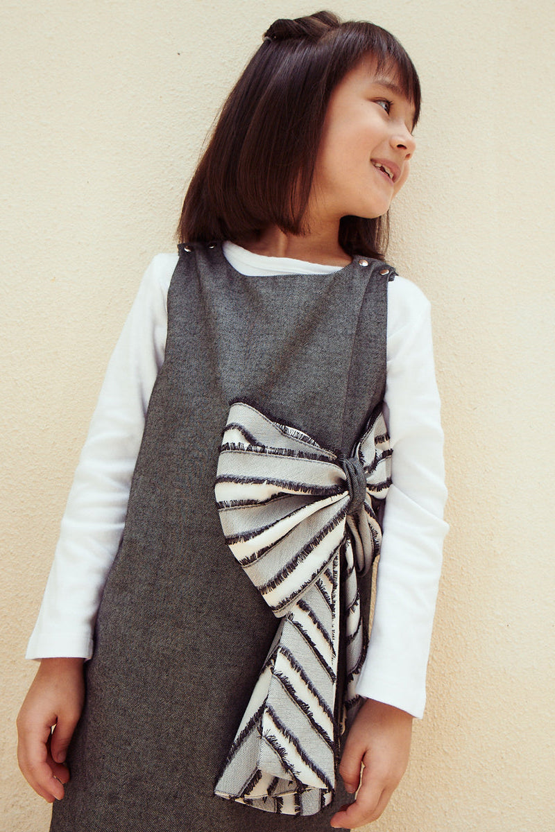 Luxury | Girls French Chanson Ribbon Bow Dress | Bow