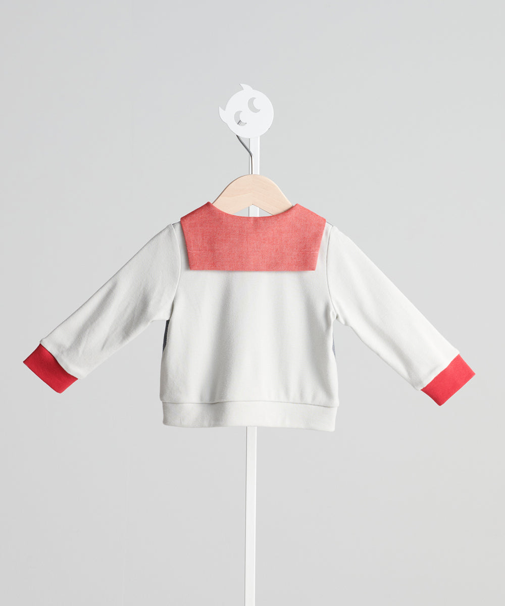 Main | Toddler navy crew neck jacket | Paneled | 100% organic cotton