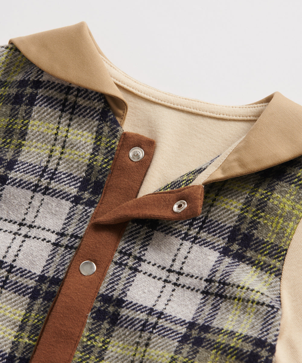 Main | Toddler navy crew neck jacket | Paneled | 100% organic cotton