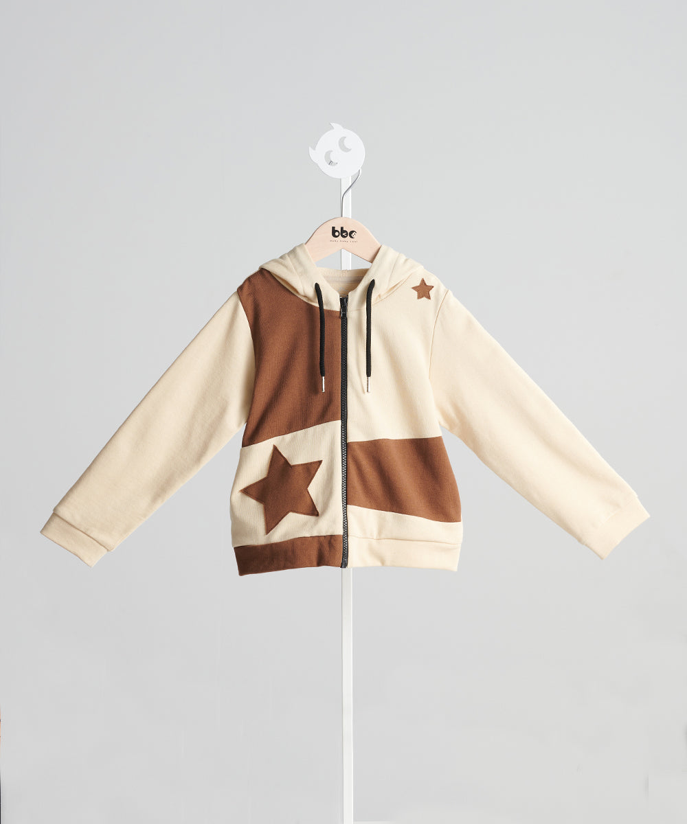 Jump color star hooded jacket