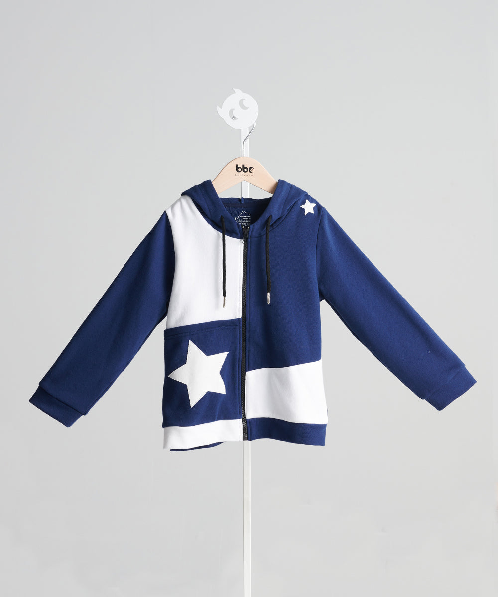 Jump color star hooded jacket