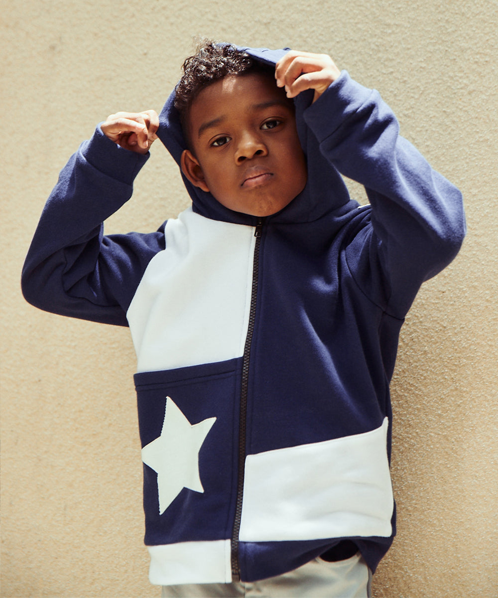 Jump color star hooded jacket