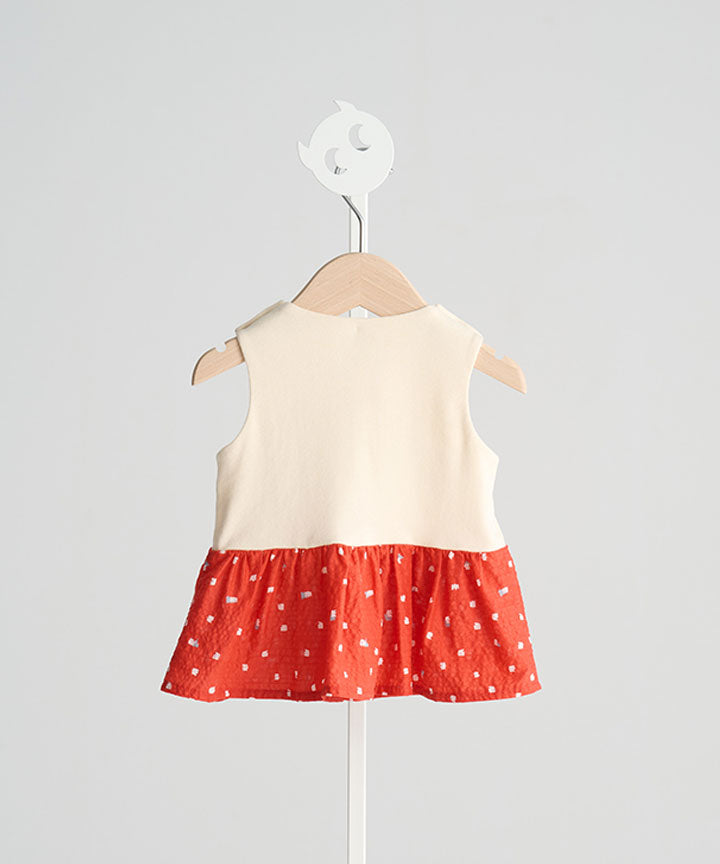 Main | Toddler Pompidou Collection - Step Neck Shirred Top | Panelled Step Neck | 100% Organic Cotton