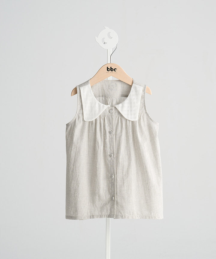 Main | Girls Sicilian shirt vest | Collar | 100% organic cotton