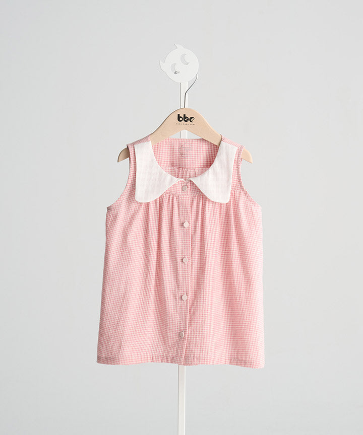 Main | Girls Sicilian shirt vest | Collar | 100% organic cotton