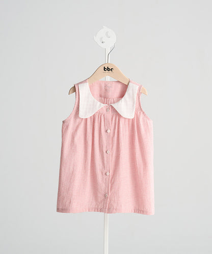 Main | Girls Sicilian shirt vest | Collar | 100% organic cotton