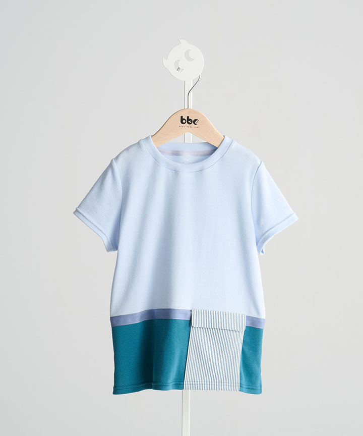 Hem spliced ​​pocket T-shrirt