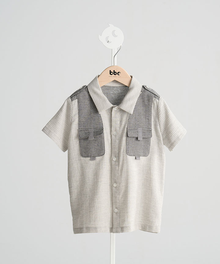 (Pre-order)Flight Vest Two-Piece Cut-Out Shirt