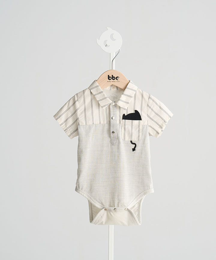Main | 幼兒 襯衫領小精靈拼貼口袋包屁衣 | 小精靈 Logo | 100% 有機棉