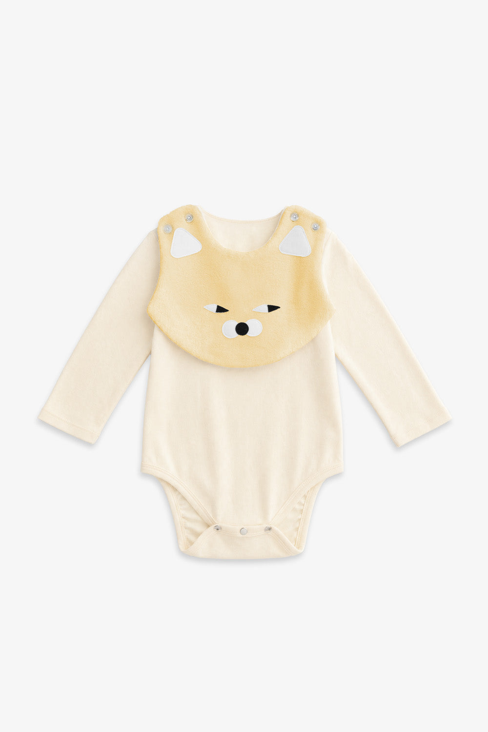 Basic | 幼兒 bbc Zoo 圍兜造型有機棉長袖包屁衣