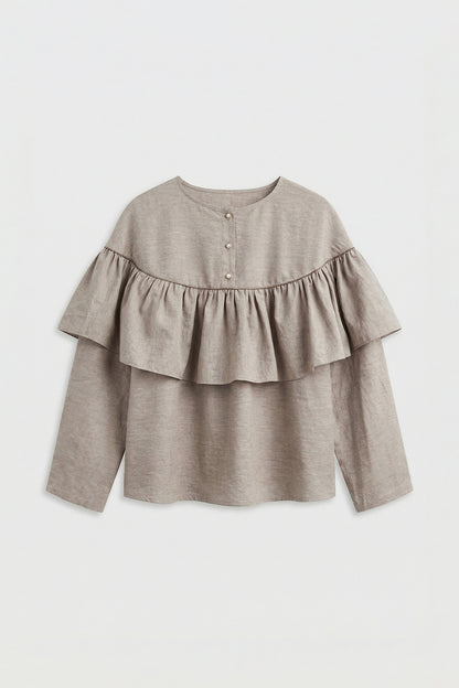 Main｜Women｜Elise Top 層次荷葉上衣 100％有機棉