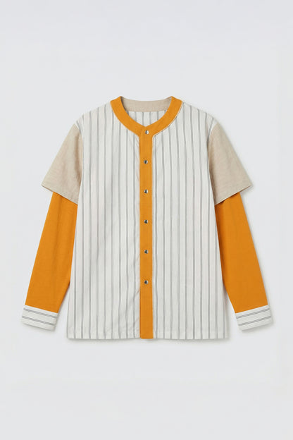 Main | Men｜Cozy Catcher 條紋拼接棒球風襯衫 100％有機棉