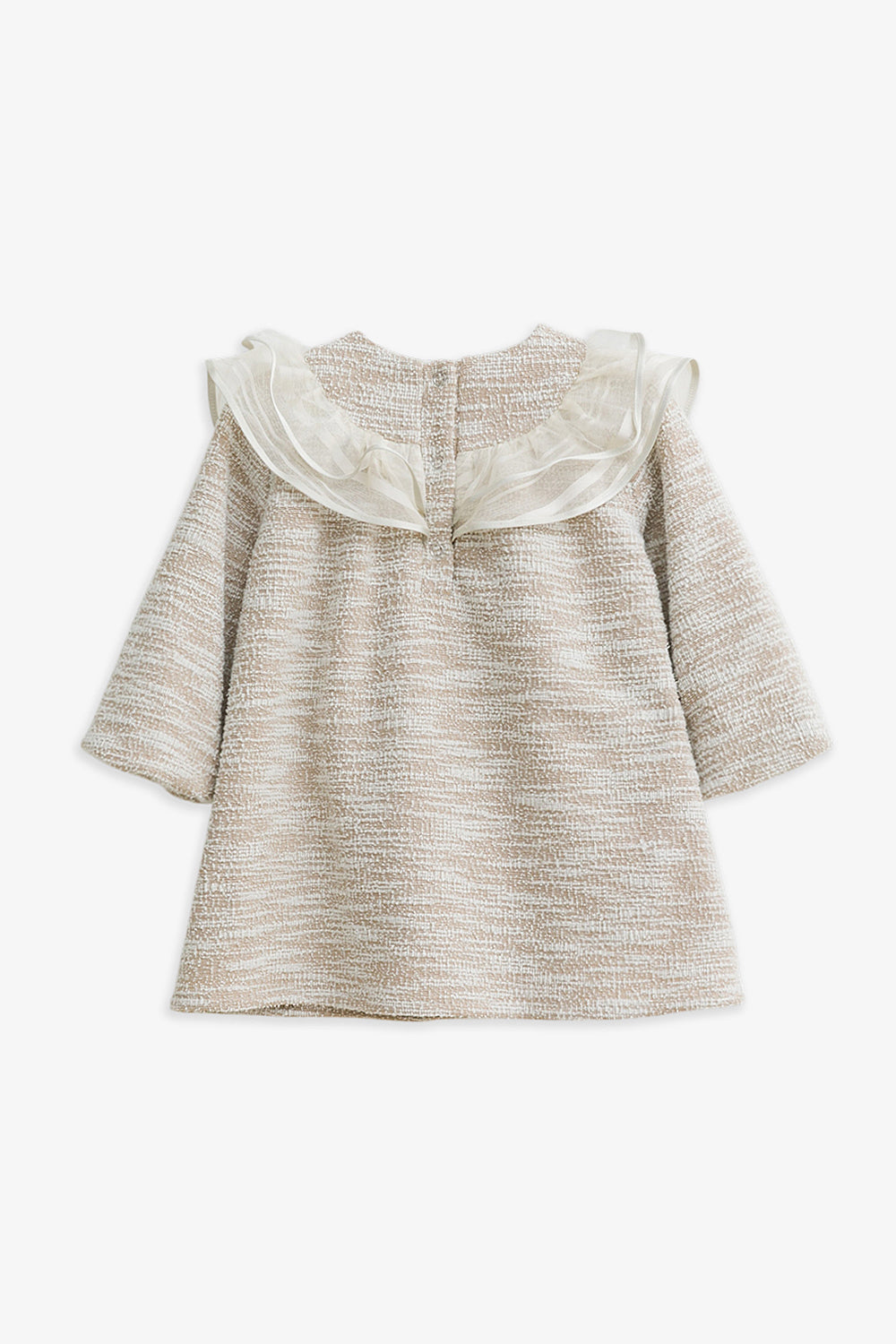 Luxury | 幼兒 Beatrice 紋理面料雙層荷葉領長袖洋裝