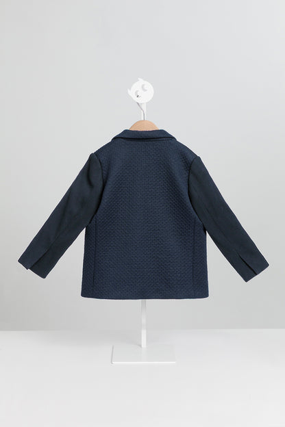 【預購】Luxury | 男童 聯名款親子潮流西裝外套 | 長袖西裝領 紋理面料 扭結