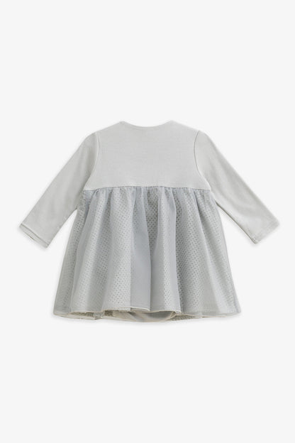 Luxury | 幼兒 Tulle Tale包屁洋裝 | 長袖花瓣 蝴蝶結 多層次