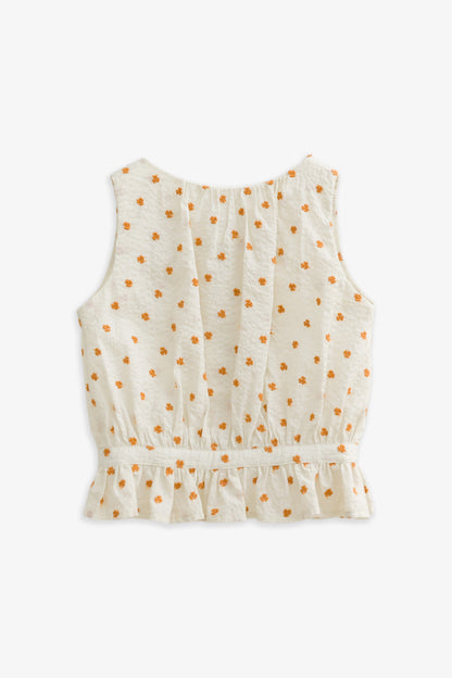 Luxury | 幼兒 Meadow 荷葉花朵刺繡上衣