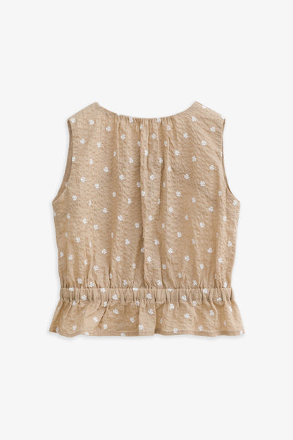 Luxury | 幼兒 Meadow 荷葉花朵刺繡上衣