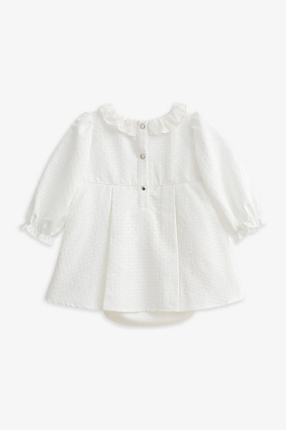 Luxury | 幼兒 Rosalie 蝴蝶結織紋荷葉領活摺包屁衣洋裝