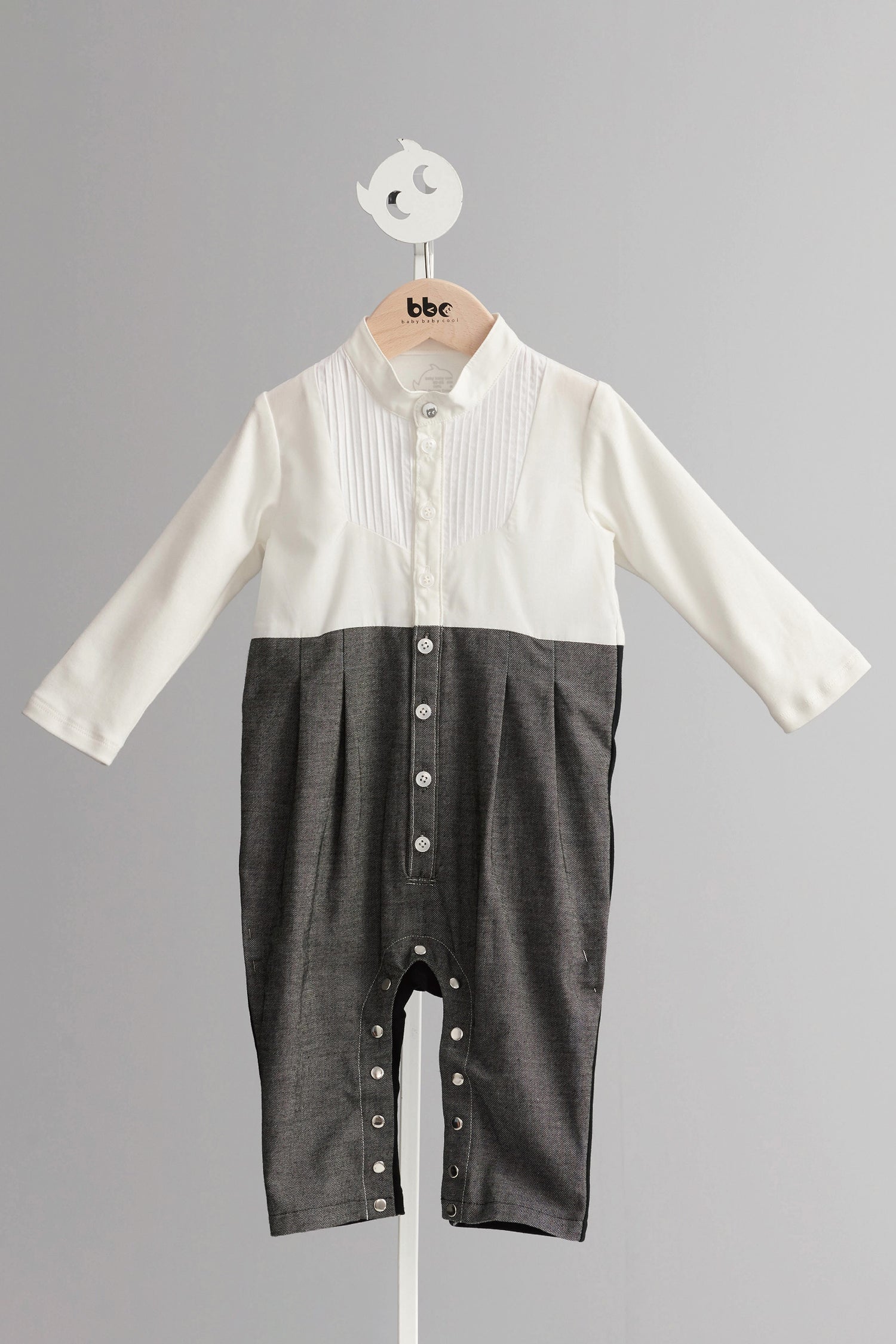 Main | Toddler Little Prince Bunny Jumpsuit | Small Stand Collar | 100% Organic Cotton