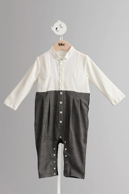 Main | Toddler Little Prince Bunny Jumpsuit | Small Stand Collar | 100% Organic Cotton