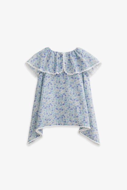 Luxury | 女童 Warm Garden 清新碎花披肩傘擺上衣