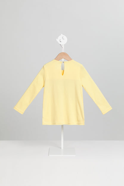 【預購】Main | 女童 Aurora毛呢蝴蝶上衣 | 長袖蝴蝶結 立體剪裁 毛呢拼接 | 100%有機棉