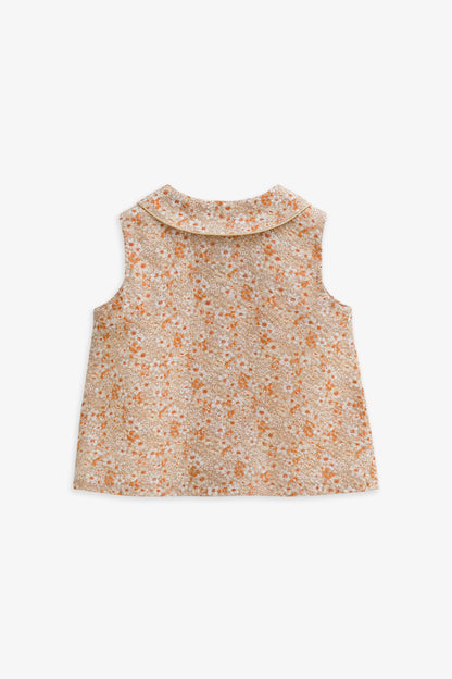 Luxury | 幼兒 Flora 花朵小翻領背心上衣