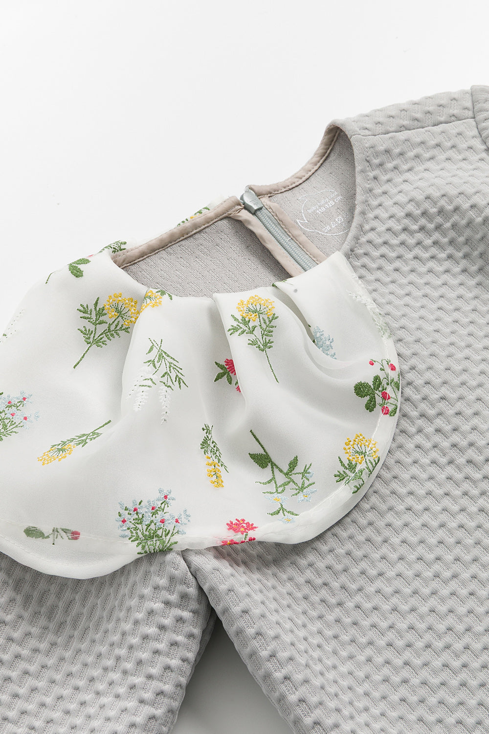 【預購】Luxury | 女童 翩翩花舞小洋裝 | 長袖紋理面料 花朵 拼接