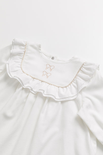 Main | 幼兒 Little Wishes 荷葉領金蔥蝴蝶結刺繡有機棉長袖洋裝