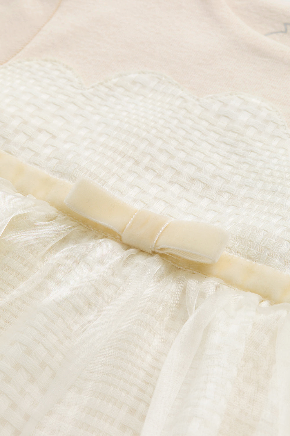 Luxury | 幼兒 Tulle Tale包屁洋裝 | 長袖花瓣 蝴蝶結 多層次