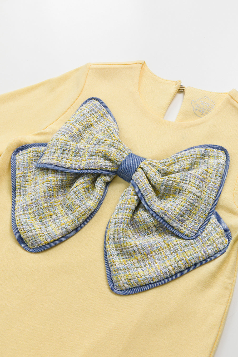 【預購】Main | 女童 Aurora毛呢蝴蝶上衣 | 長袖蝴蝶結 立體剪裁 毛呢拼接 | 100%有機棉