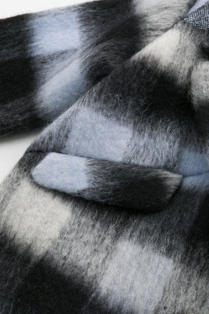 【預購】Luxury | 女童 Snowfield格紋大衣 | 長袖立體剪裁 格紋 西裝領