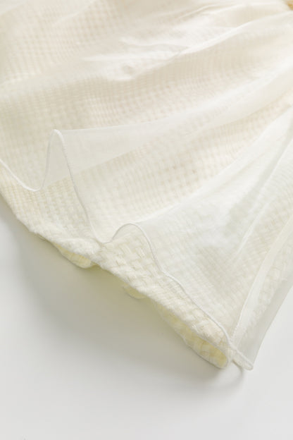 Luxury | 幼兒 Tulle Tale包屁洋裝 | 長袖花瓣 蝴蝶結 多層次