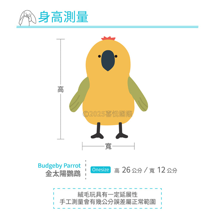 Jellycat| Budgeby Parrot Golden Sun Parrot|