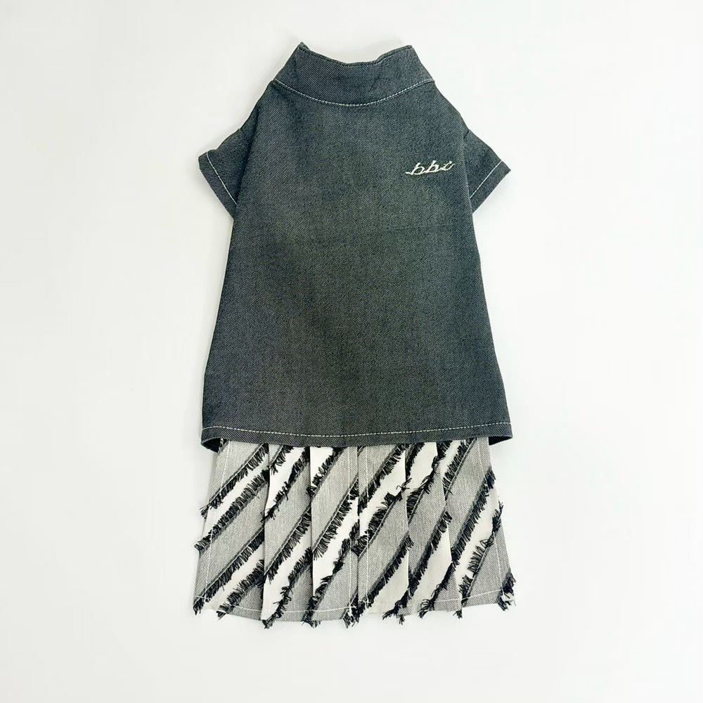 Luxury｜Soft Denim 丹寧拼接和服   寵物衣