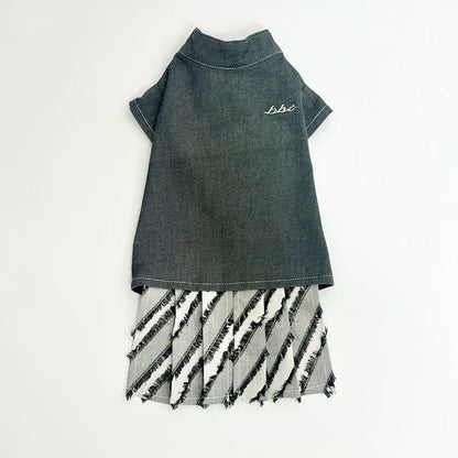 Luxury｜Soft Denim 丹寧拼接和服   寵物衣