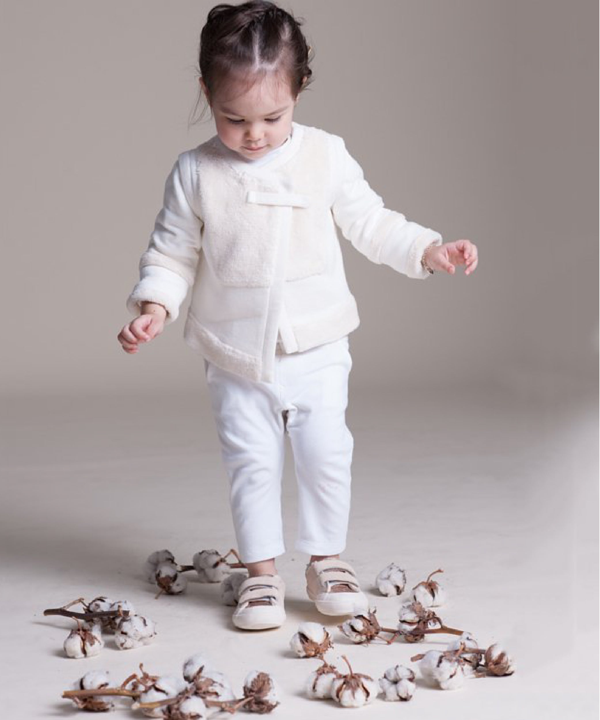 Main | Toddler asymmetric fur short coat | Paneled | 100% organic cotton