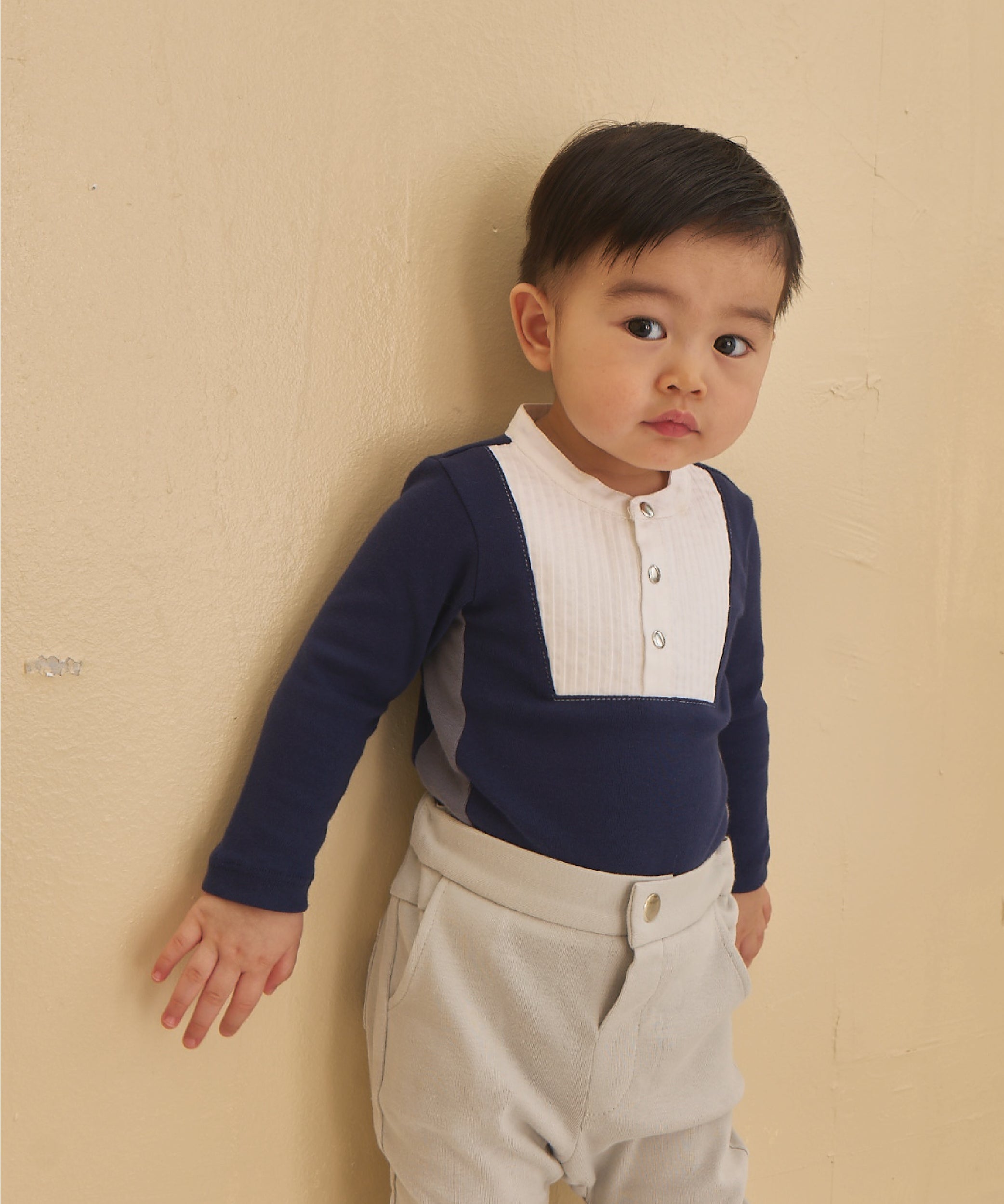 Main | Formal Toddler Clothing Series - Duke Bodysuit | Stitching | 100% organic cotton