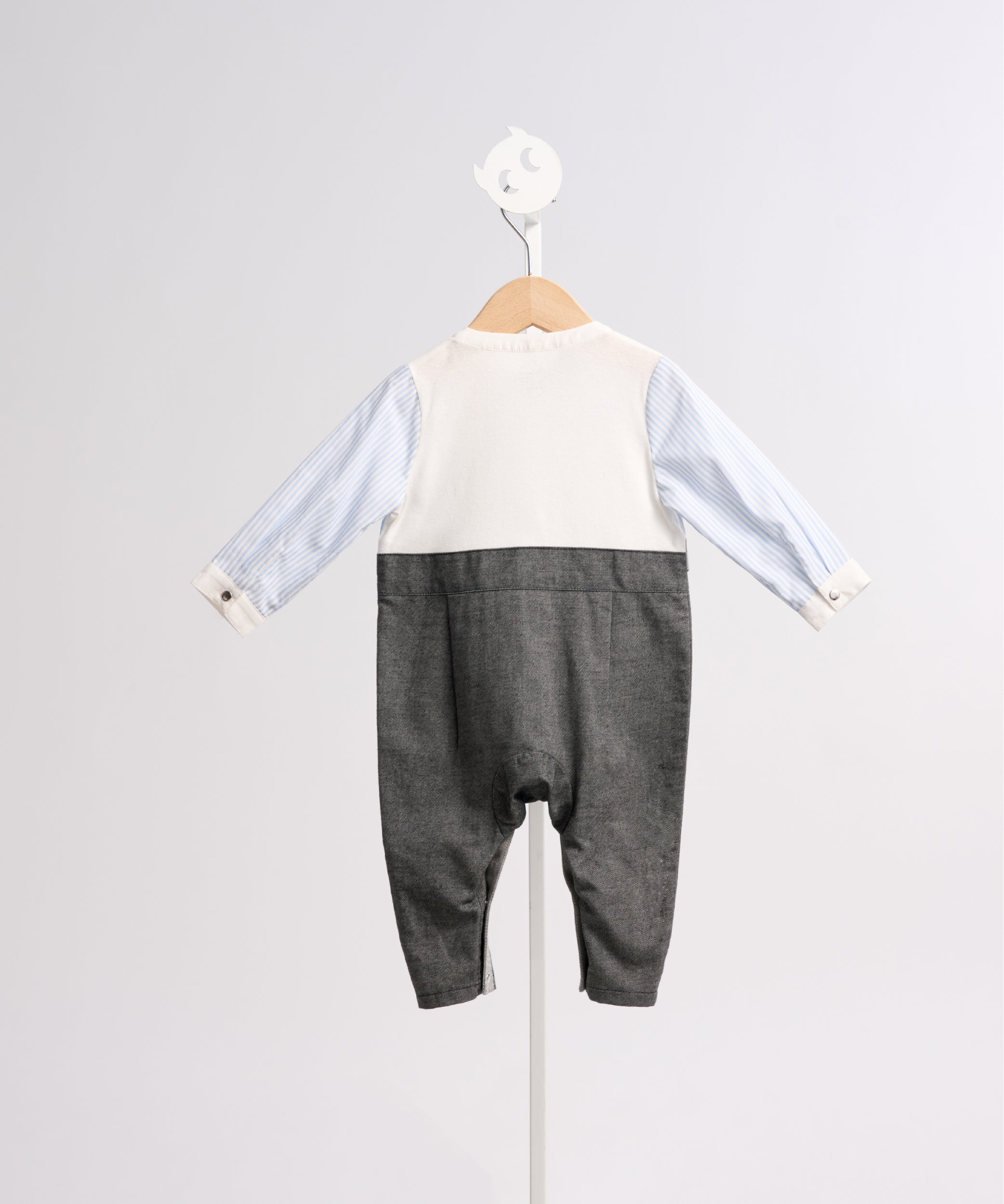 Main | Toddler Princeton Bias Placket Bunny Romper | Paneled | 100% organic cotton
