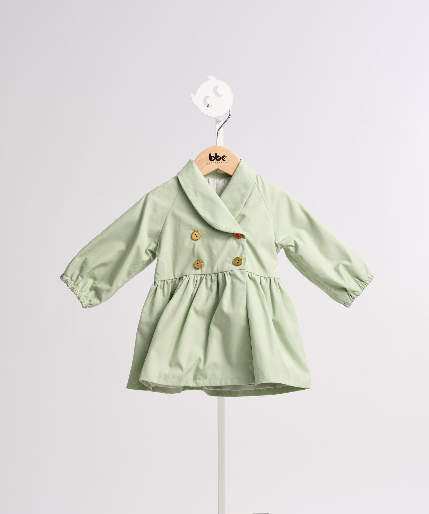 Luxury | Toddler Star-Moon Collar Trench Coat | Loofah Collar