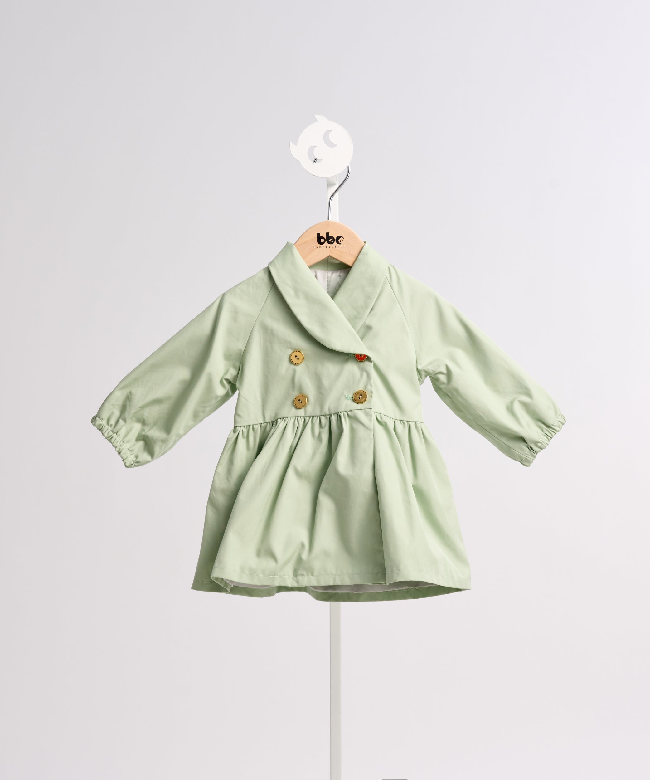 Luxury | Toddler Star-Moon Collar Trench Coat | Loofah Collar