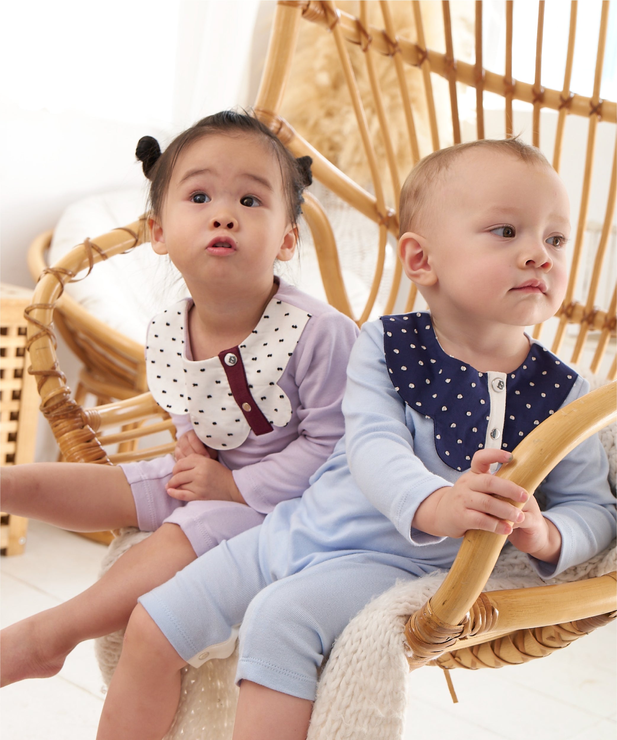 Main | Toddler bunny jumpsuit with pop butterfly collar | Asymmetric collar | 100% organic cotton
