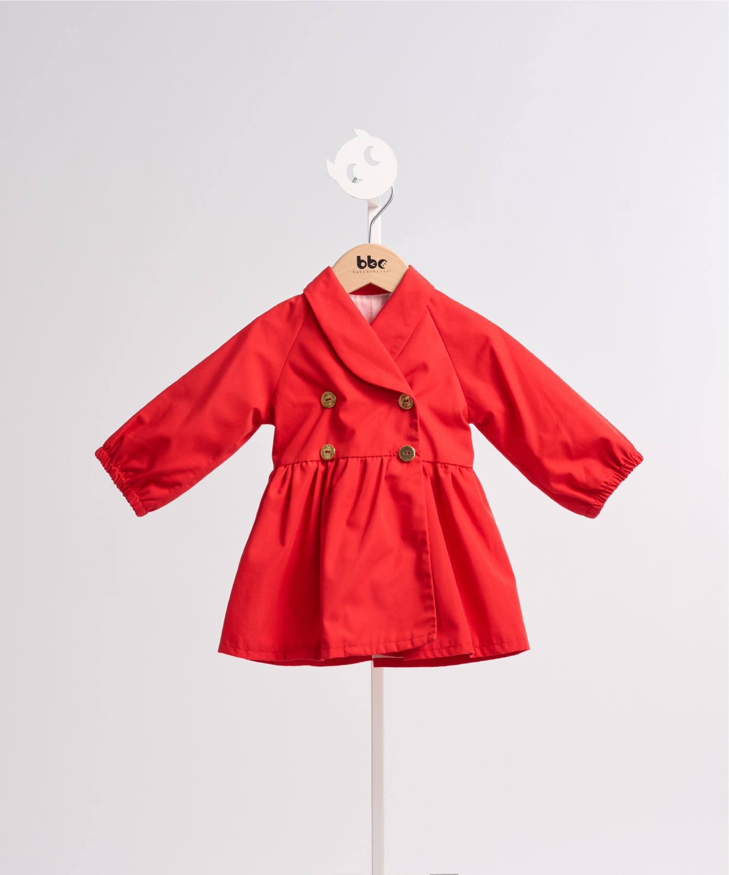 Luxury | Toddler Star-Moon Collar Trench Coat | Loofah Collar