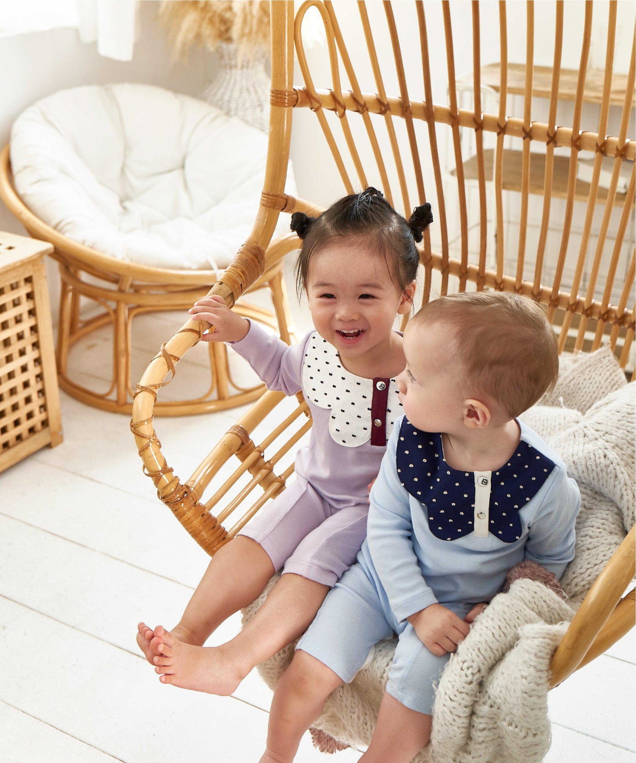 Main | Toddler bunny jumpsuit with pop butterfly collar | Asymmetric collar | 100% organic cotton